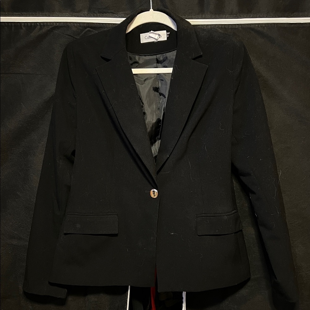 Calvin Klein Black Blazer with Button Detail